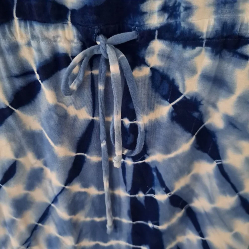 Pink‎ Lotus Women's Blue Tie Dye Dress Sz M Casual Comfy Boho Beach Weekend Wear